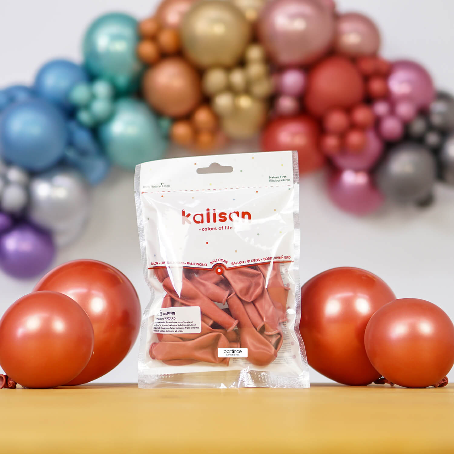 BALON KROM KALİSAN 5 İNÇ AYNA KIRMIZI 100 LÜ