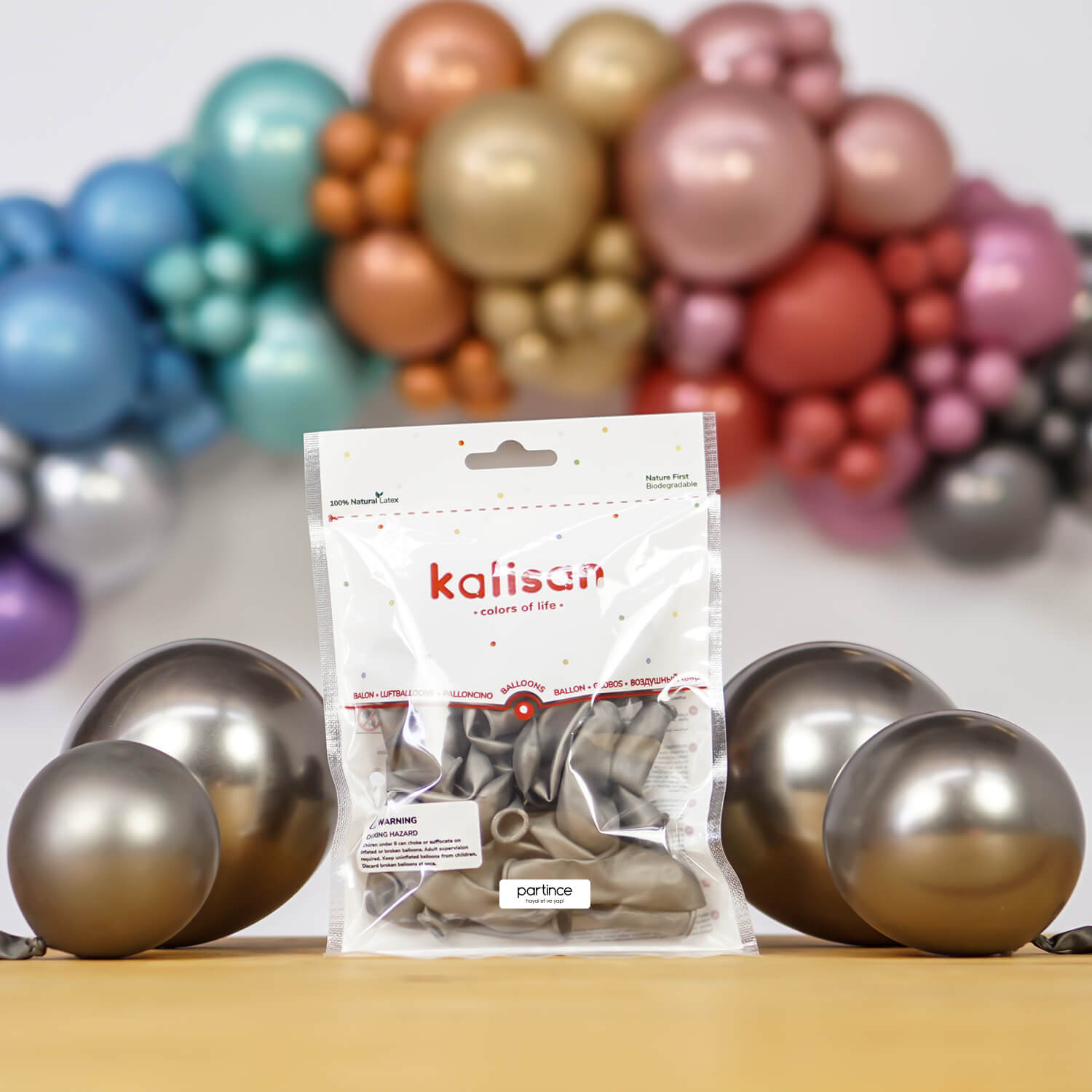 BALON KROM KALİSAN 5 İNÇ AYNA SİYAH 100 LÜ