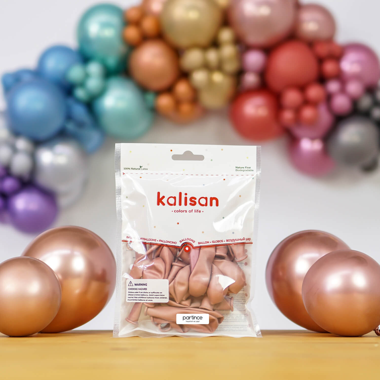 BALON KROM KALİSAN 5 İNÇ GÜL KURUSU 100 LÜ