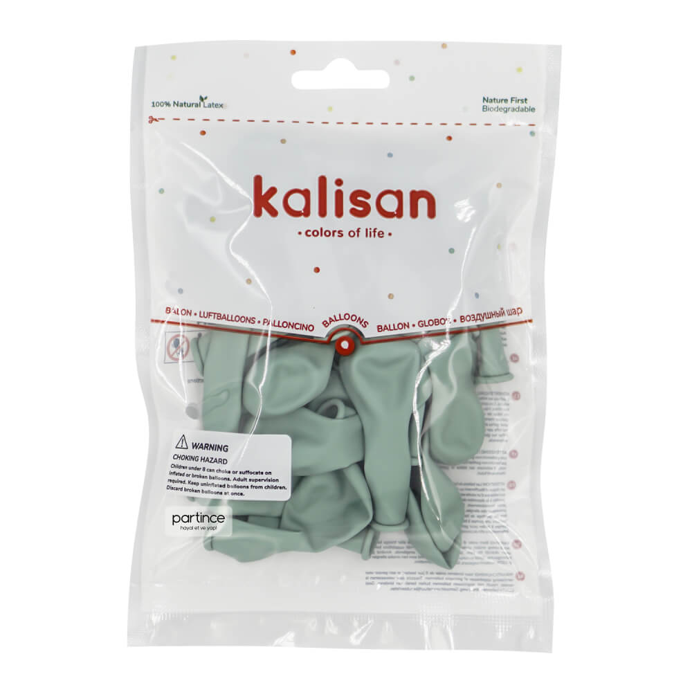 BALON RETRO KALİSAN 5 İNÇ KIŞ YEŞİLİ 100 LÜ