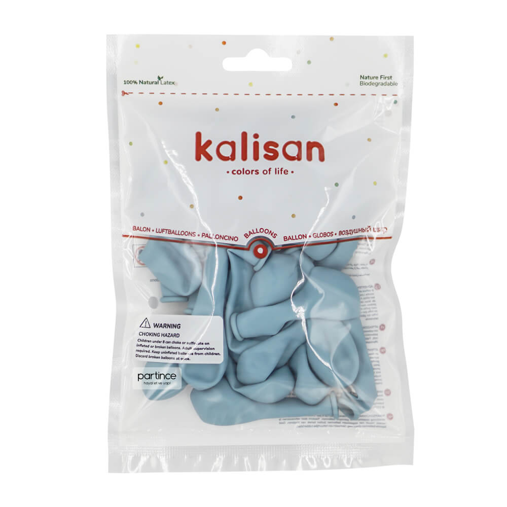 BALON RETRO KALİSAN 5 İNÇ MAVİ CAM 100 LÜ