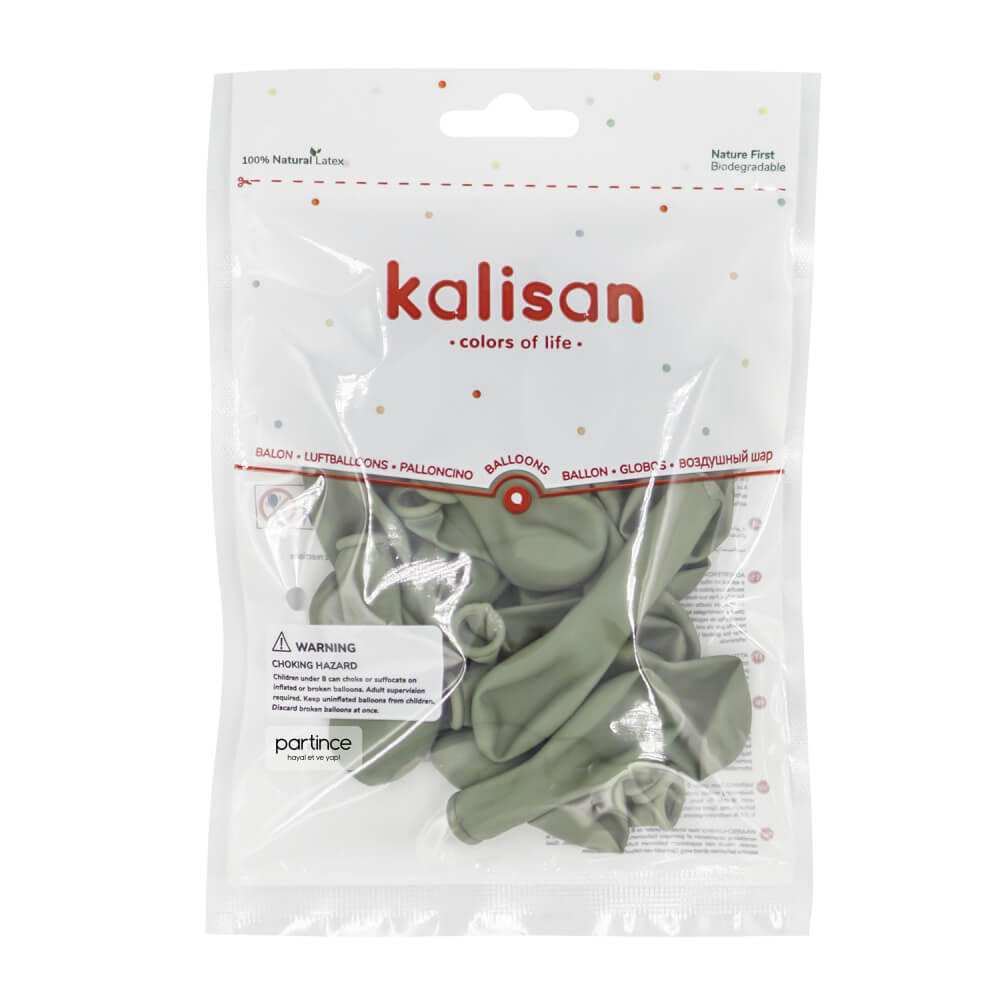 BALON RETRO KALİSAN 5 İNÇ OKALİPTUS 100 LÜ