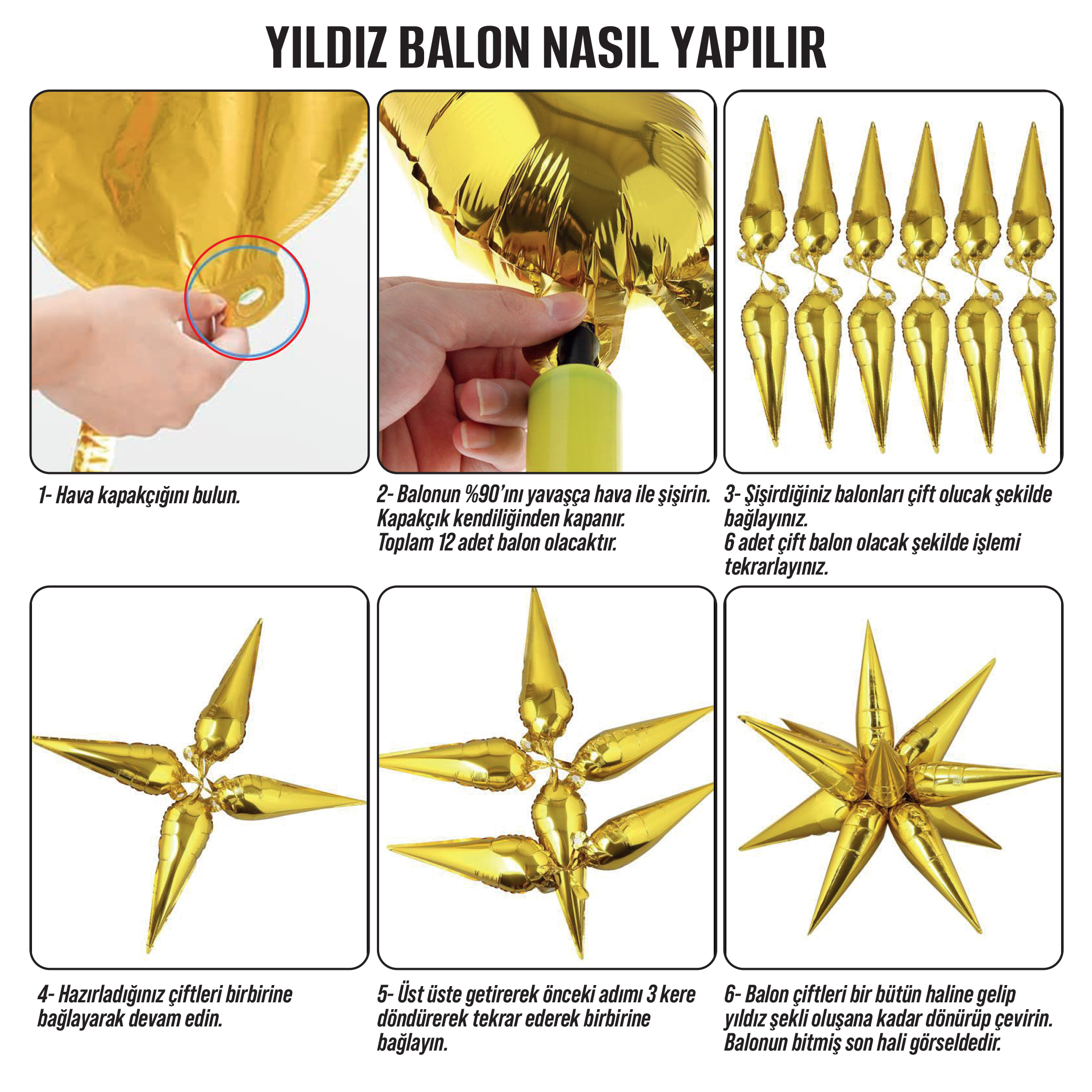FOLYO BALON KUTUP YILDIZI ALTIN