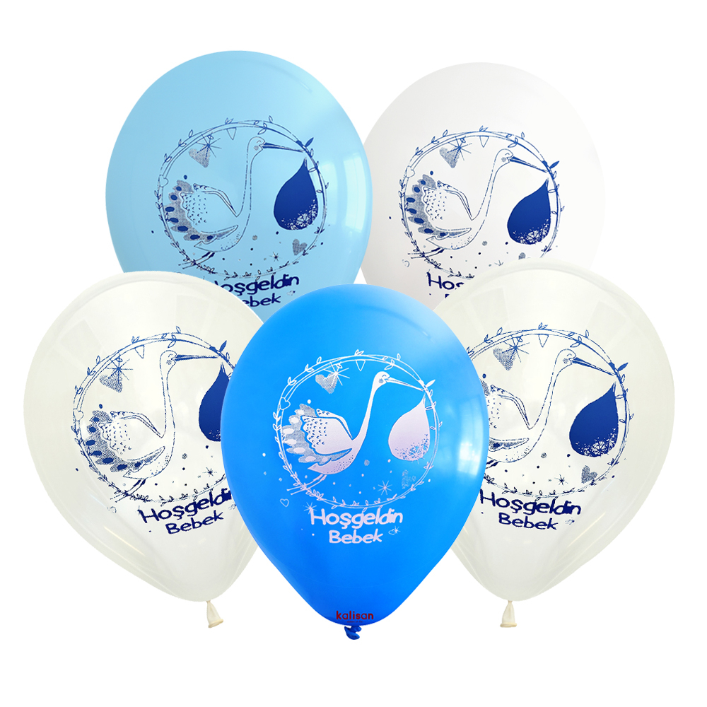 BALON BASK. KALİSAN 12 İNÇ HOŞGELDİN BEBEK MAVİ 25 Lİ