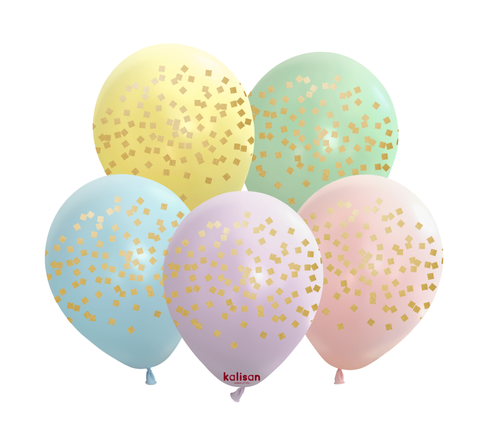 BALON BASK. KALİSAN KARE KONFTİ MAKARON KRŞK 25 Lİ