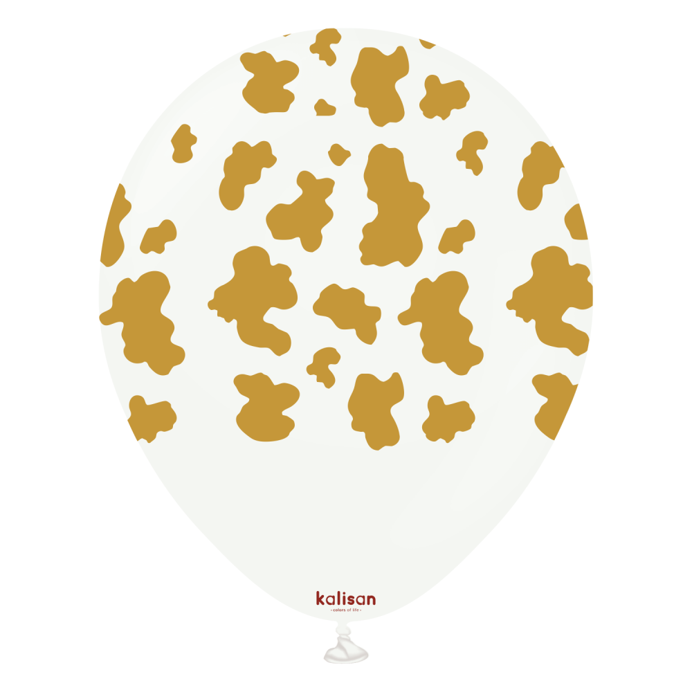 BALON BASK. KALİSAN SAFARİ COW WHİTE 25 Lİ