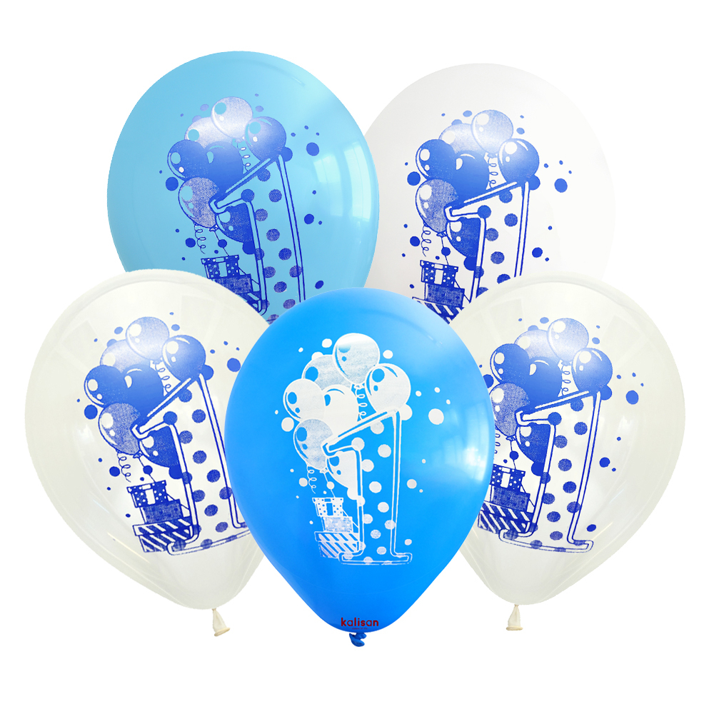 BALON BASK.KALİSAN 12 İNÇ 1 YAŞ MAVİ TEMA 25 Lİ