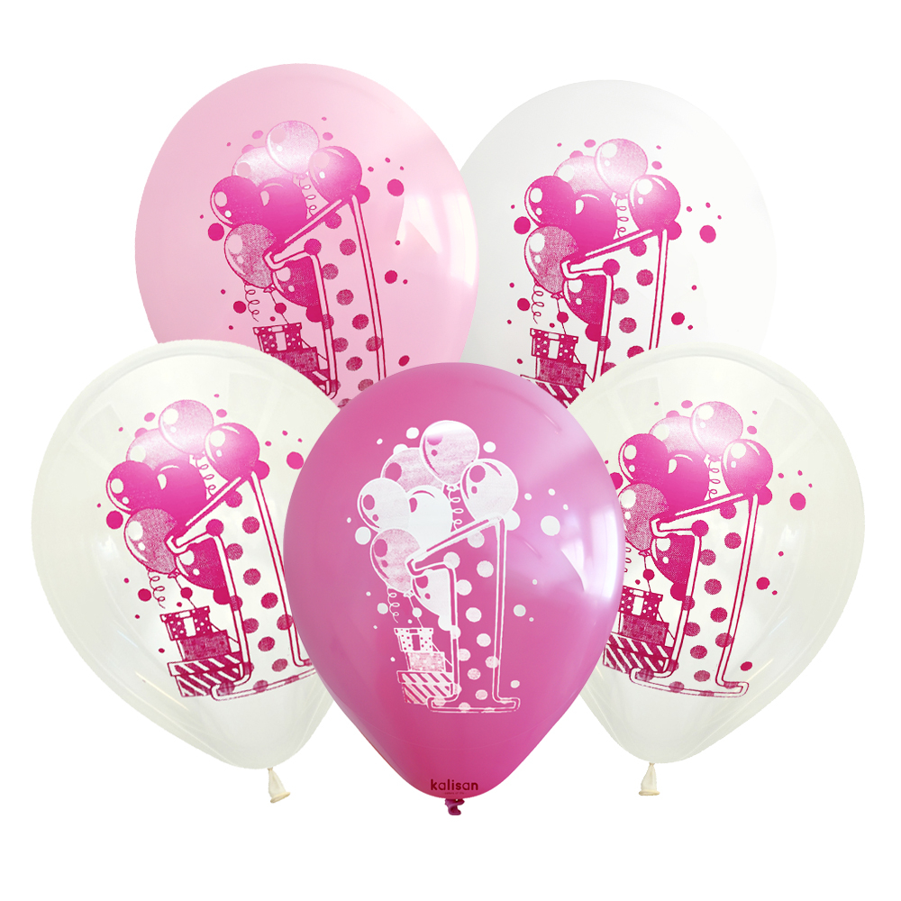 BALON BASK.KALİSAN 12 İNÇ 1 YAŞ PEMBE TEMA 25 Lİ