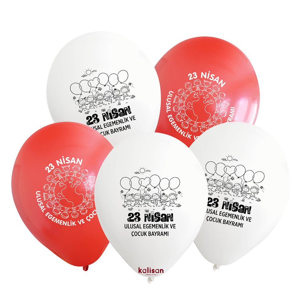 BALON BASK.KALİSAN 12 İNÇ 23 NİSAN 25 Lİ