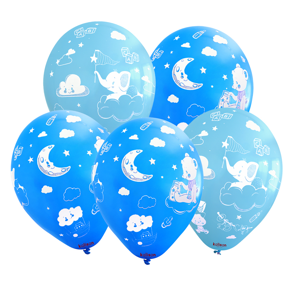 BALON BASK.KALİSAN 12 İNÇ BEBEK TEMA MAVİ 25 Lİ