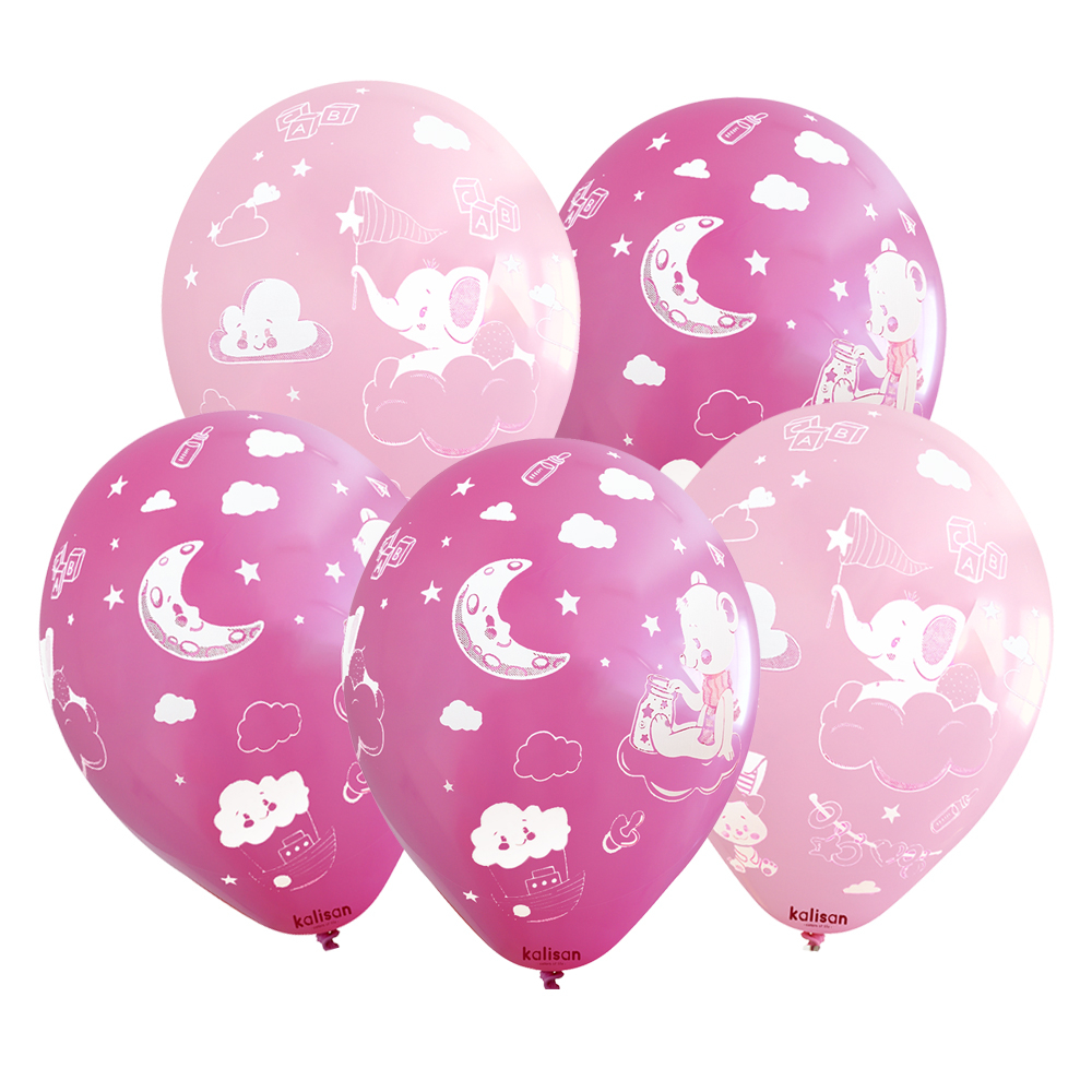 BALON BASK.KALİSAN 12 İNÇ BEBEK TEMA PEMBE 25 Lİ