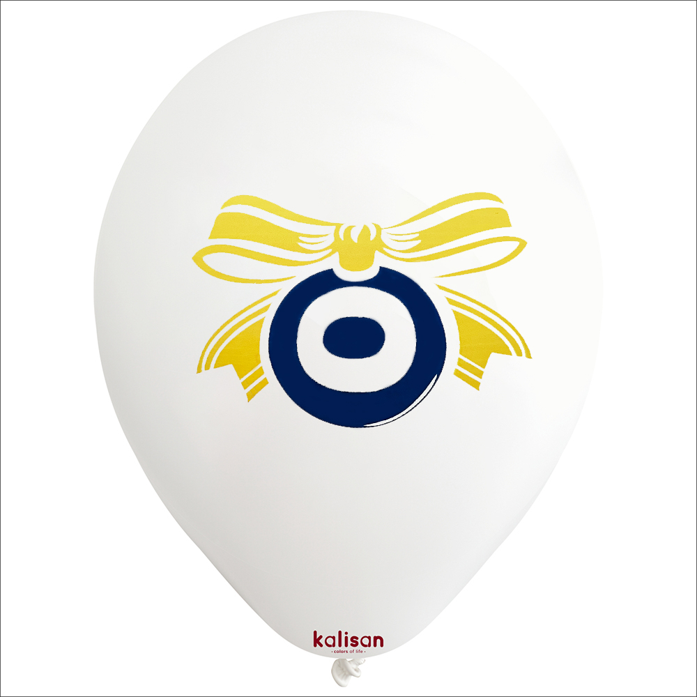 BALON BASK.KALİSAN 12 İNÇ NAZAR BEYAZ 25 Lİ