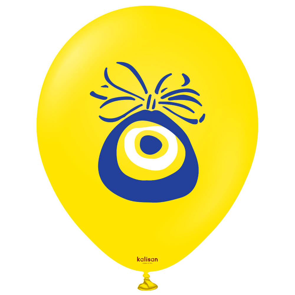 BALON BASK.KALİSAN 12 İNÇ NAZAR SARI 25 Lİ