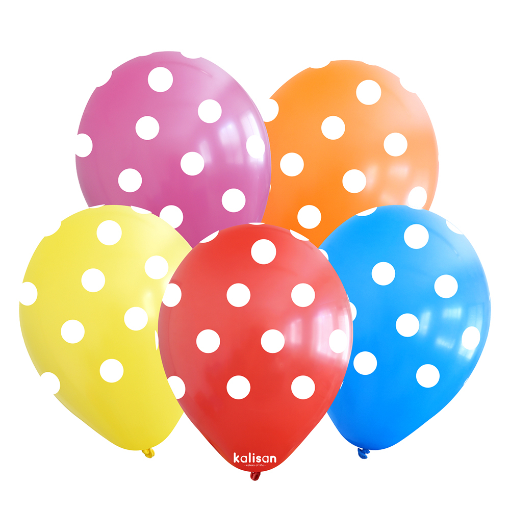 BALON BASK.KALİSAN 12 İNÇ PUANTİYELİ KARIŞIK 25 Lİ