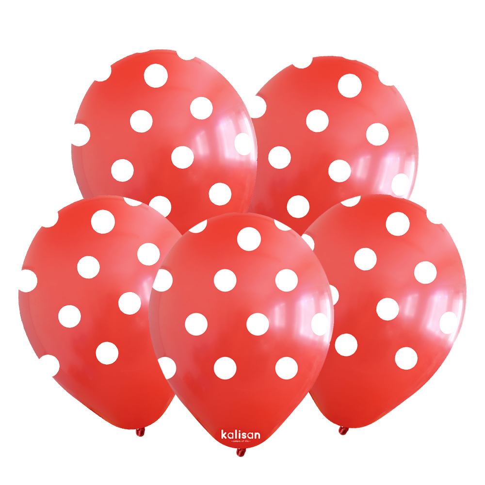 BALON BASK.KALİSAN 12 İNÇ PUANTİYELİ KIRMIZI 25 Lİ