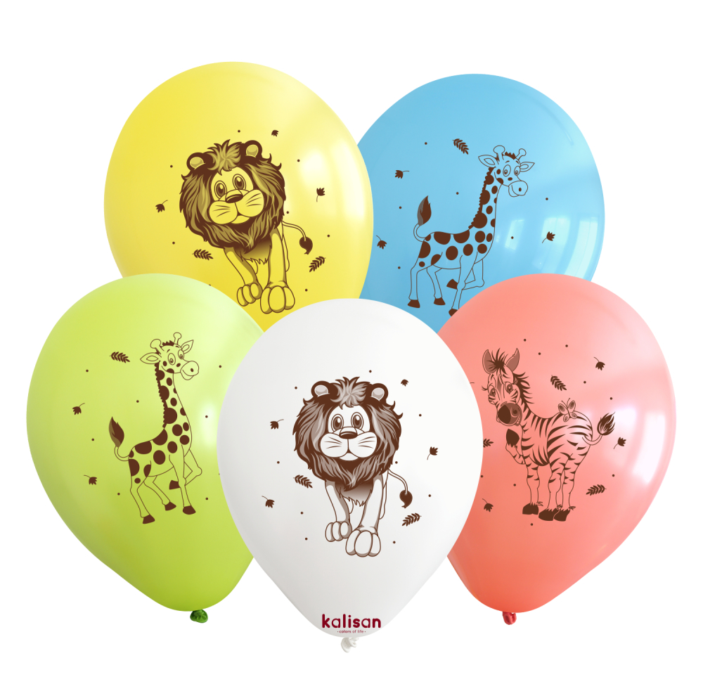 BALON BASK.KALİSAN 12 İNÇ SAFARİ HAYVANLAR 25 Lİ