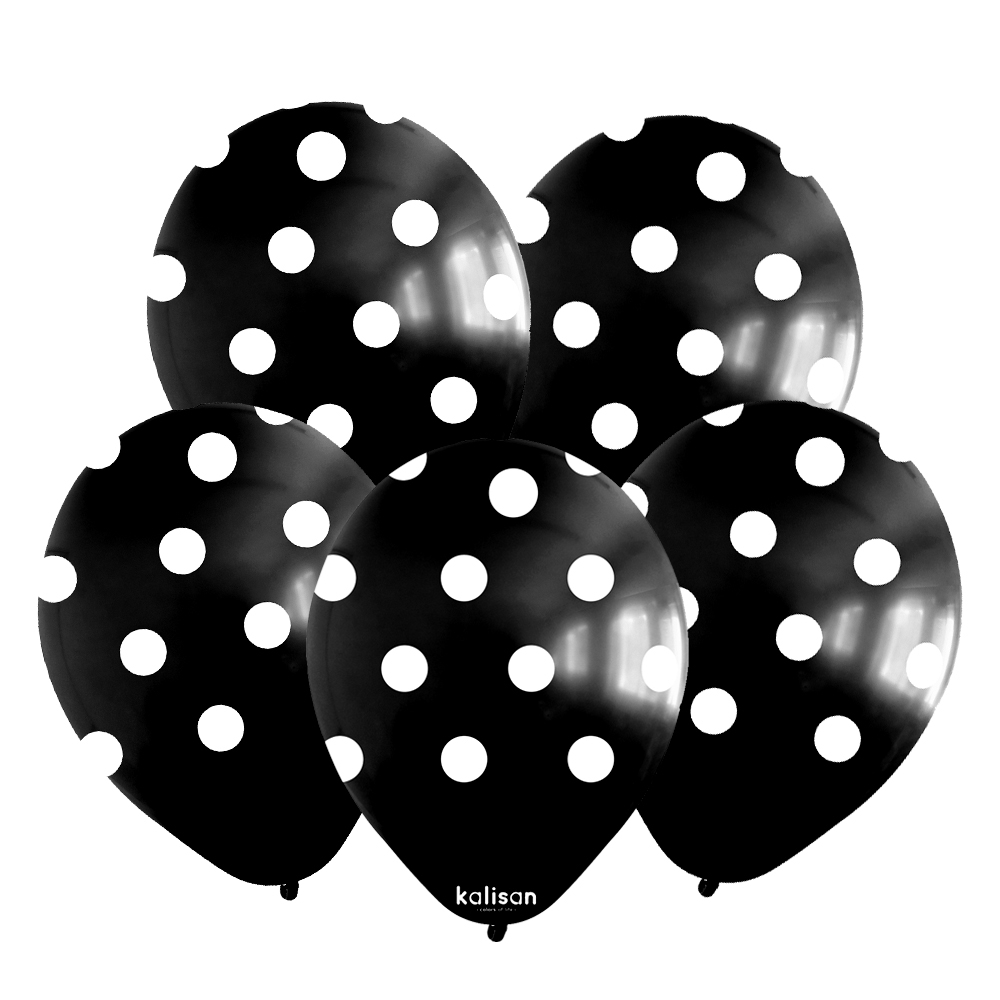 BALON BASKILI KALİSAN Ç.Ç.PUANTİYELİ SİYAH-BEYAZ 