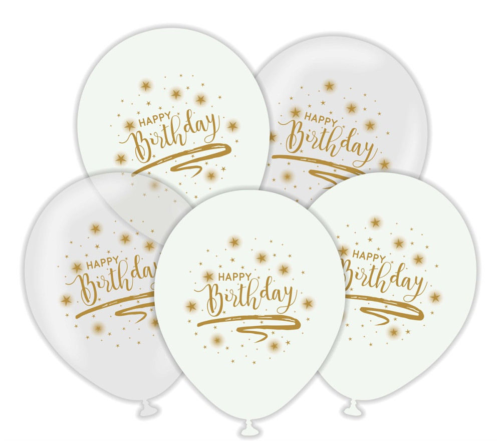 BALON BASK.KALİSAN 12 İNÇ HAPPY BIRTHDAY GOLD 25 Lİ