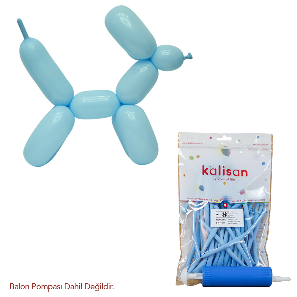 BALON MAKARON KALİSAN SOSİS MAVİ 100'LÜ