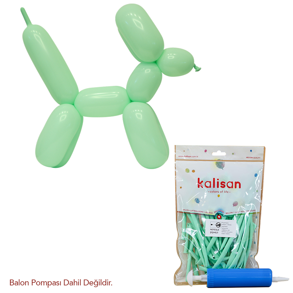 BALON MAKARON KALİSAN SOSİS MİNT YEŞİLİ 100'LÜ