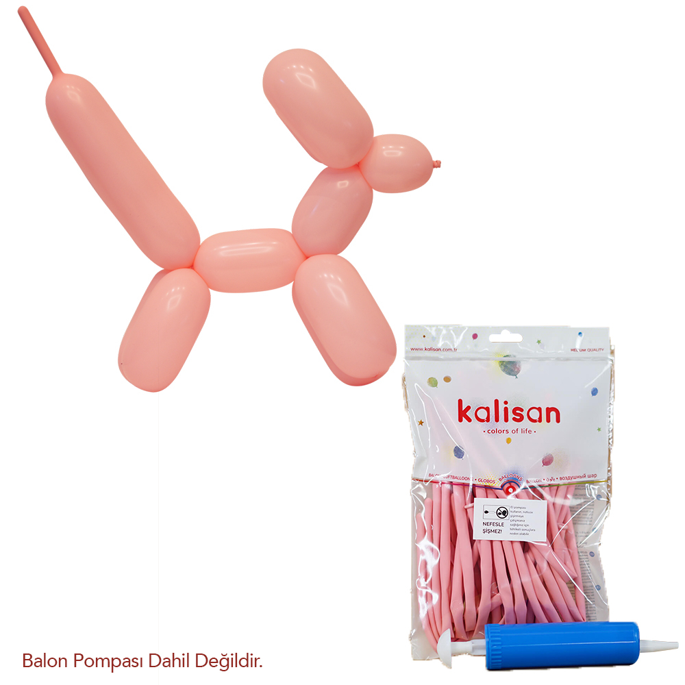 BALON MAKARON KALİSAN SOSİS PEMBE 100'LÜ