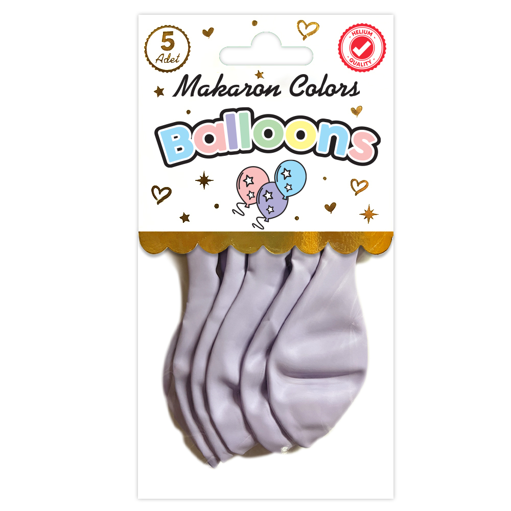 BALON PERAKENDE MAKARON LİLA 5 Lİ