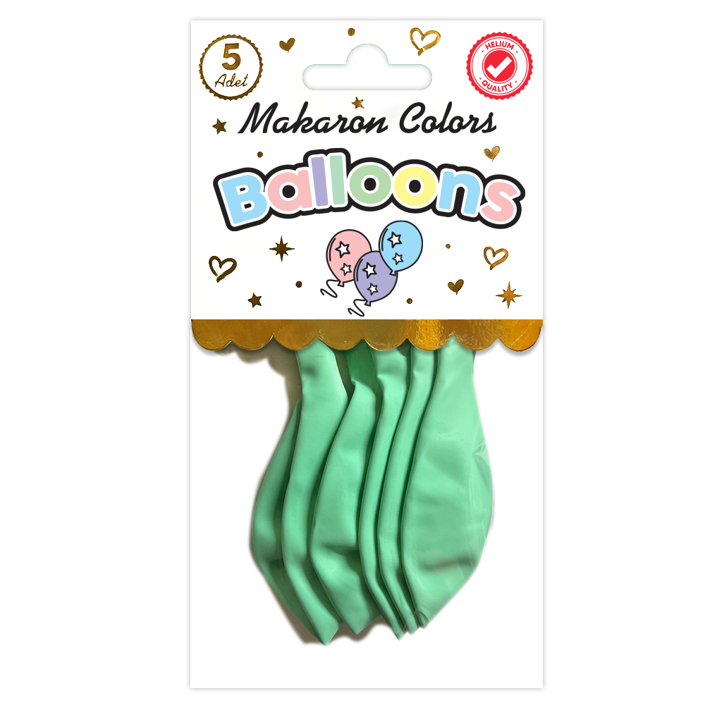 BALON PERAKENDE MAKARON MİNT 5 Lİ