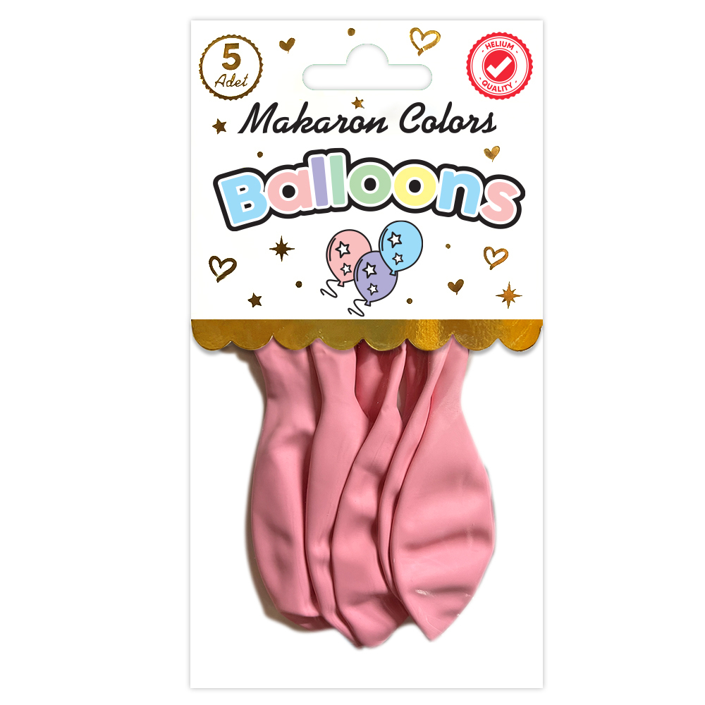 BALON PERAKENDE MAKARON PEMBE 5 Lİ