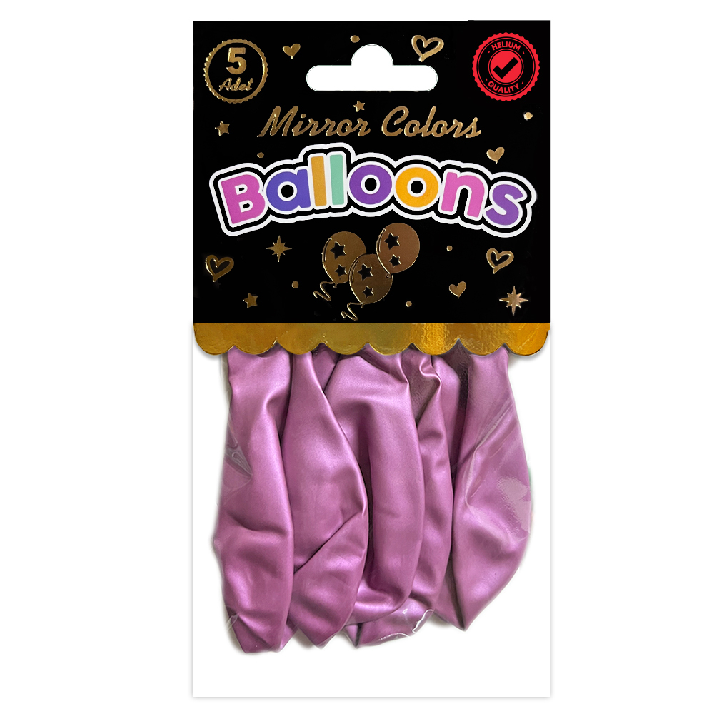 BALON PERAKENDE MİRROR AYNA KROM PEMBE 5 Lİ