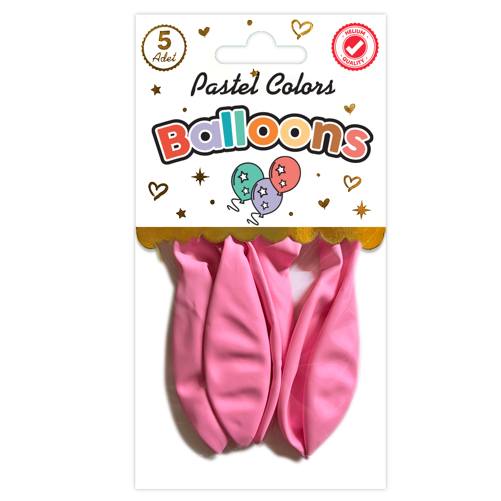 BALON PERAKENDE PASTEL AÇIK PEMBE 5 Lİ