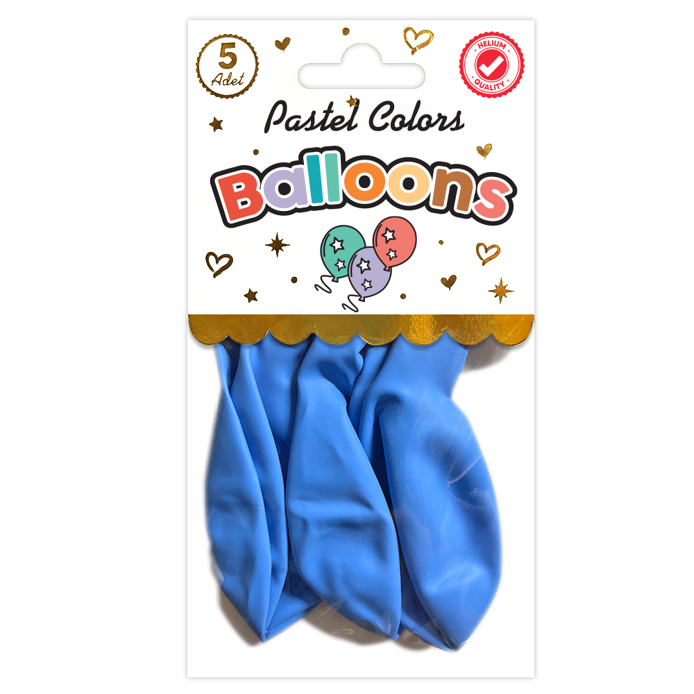 BALON PERAKENDE PASTEL BEBEK MAVİ 5 Lİ