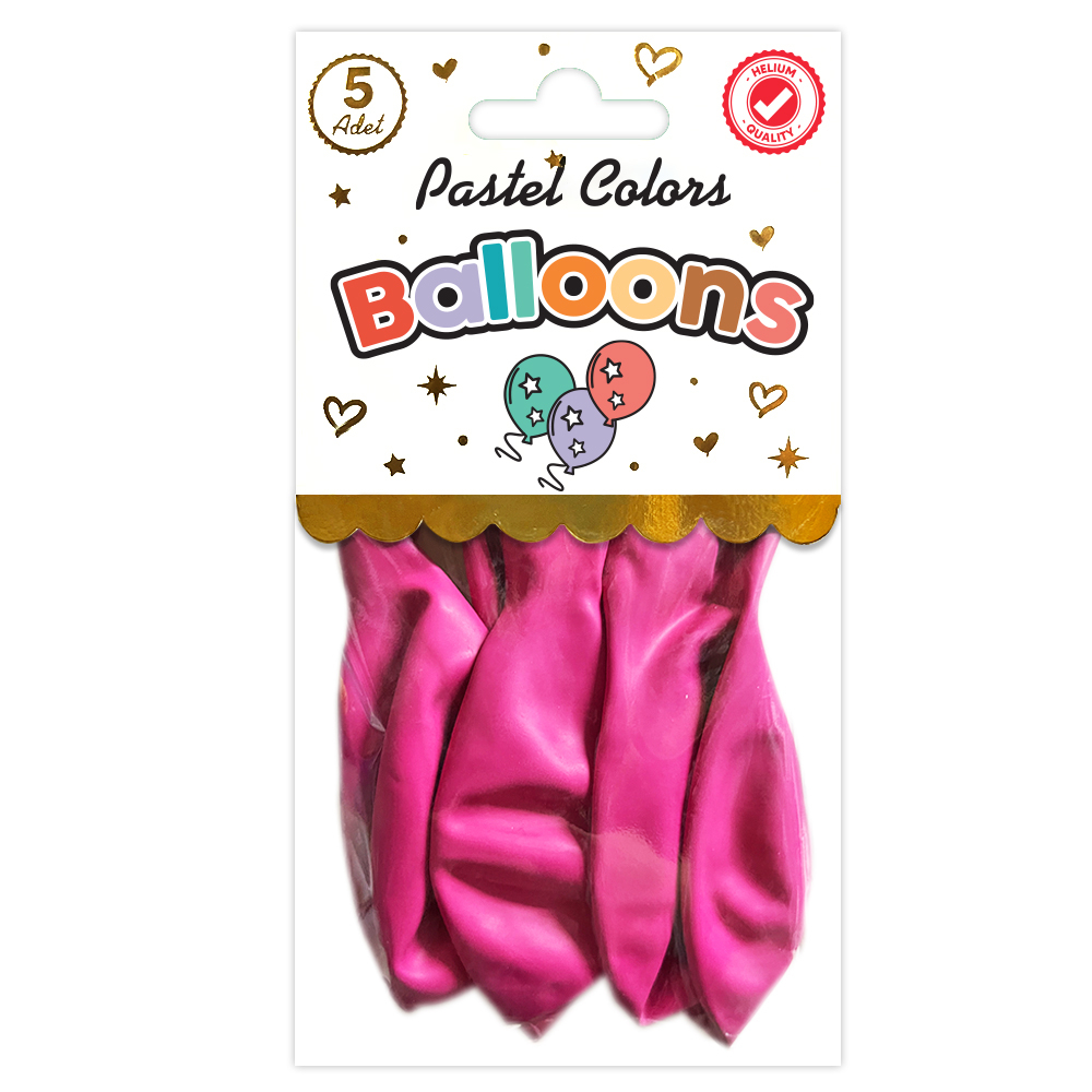 BALON PERAKENDE PASTEL FUŞYA 5 Lİ