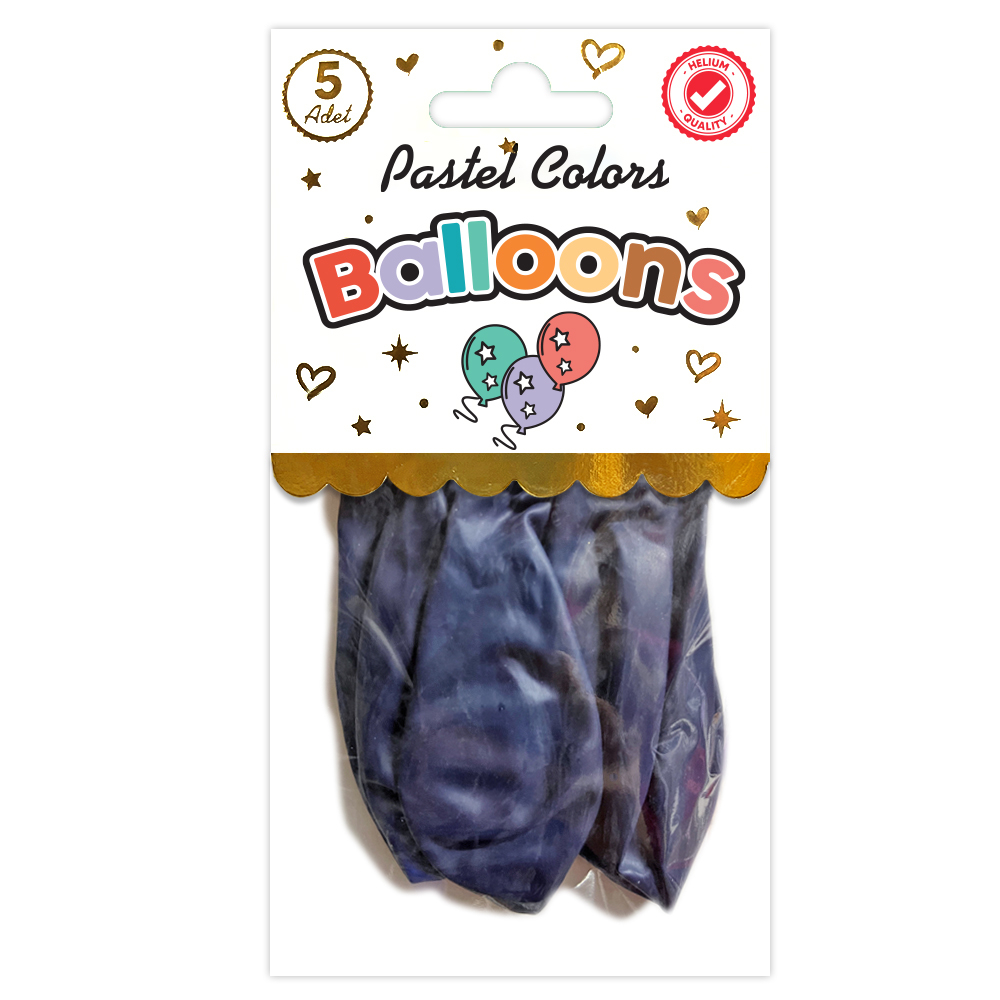 BALON PERAKENDE PASTEL GECE MAVİSİ 5 Lİ