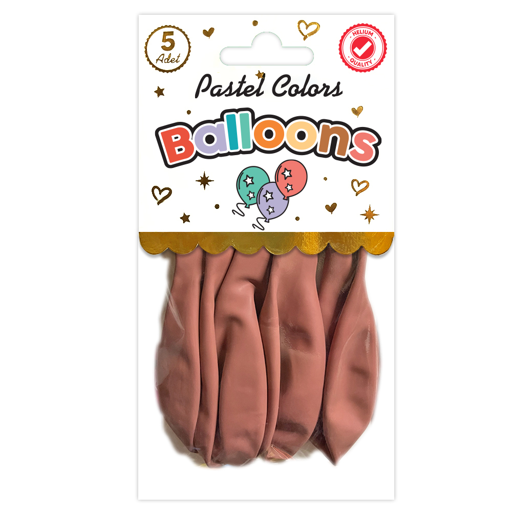 BALON PERAKENDE PASTEL KİL PEMBESİ 5 Lİ