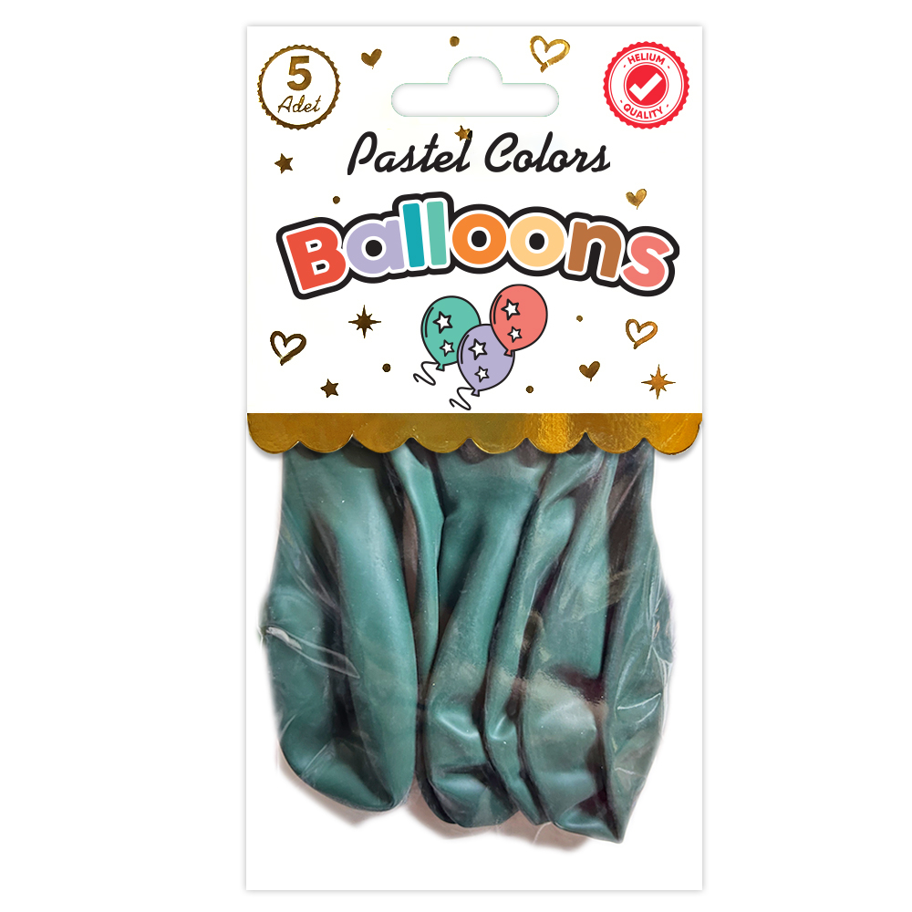 BALON PERAKENDE PASTEL KOYU YEŞİL 5 Lİ