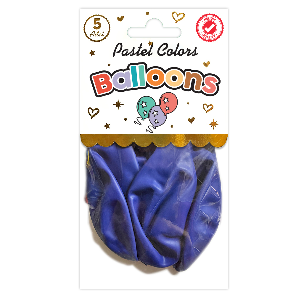 BALON PERAKENDE PASTEL LACİVERT 5 Lİ