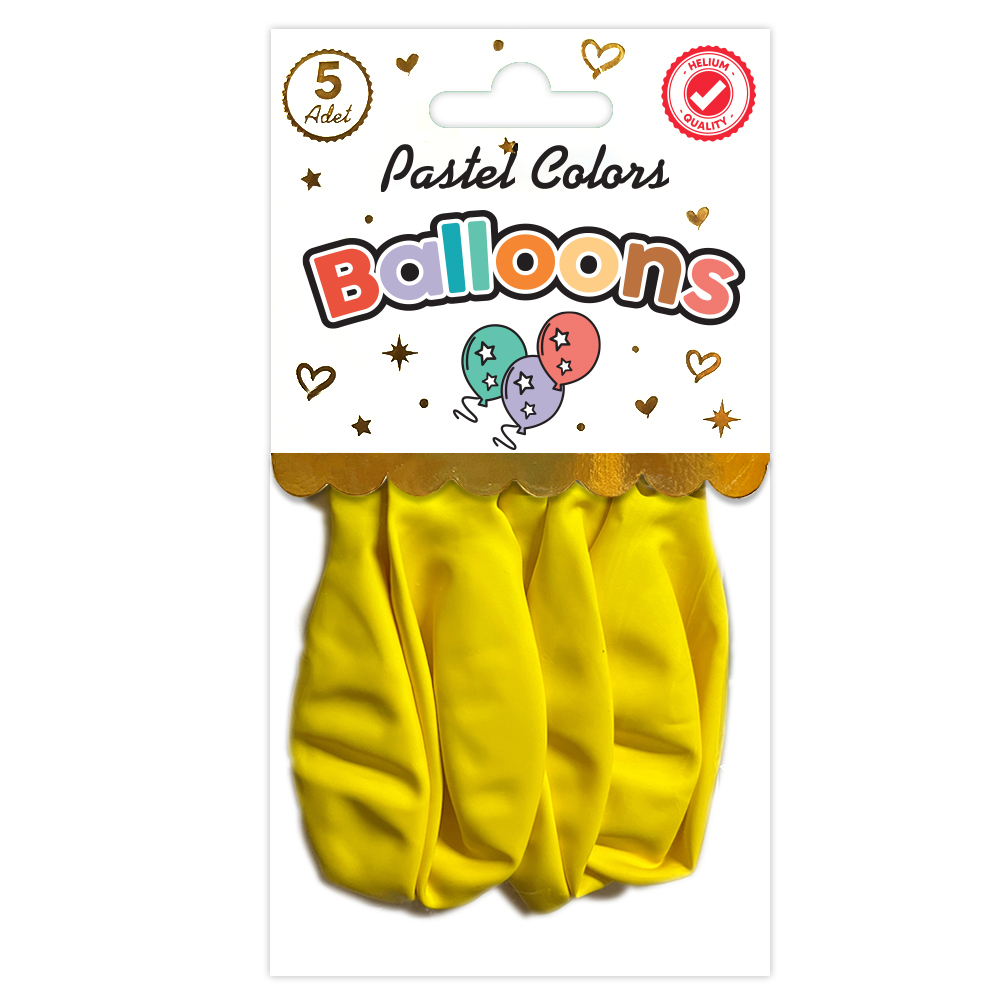 BALON PERAKENDE PASTEL SARI 5 Lİ