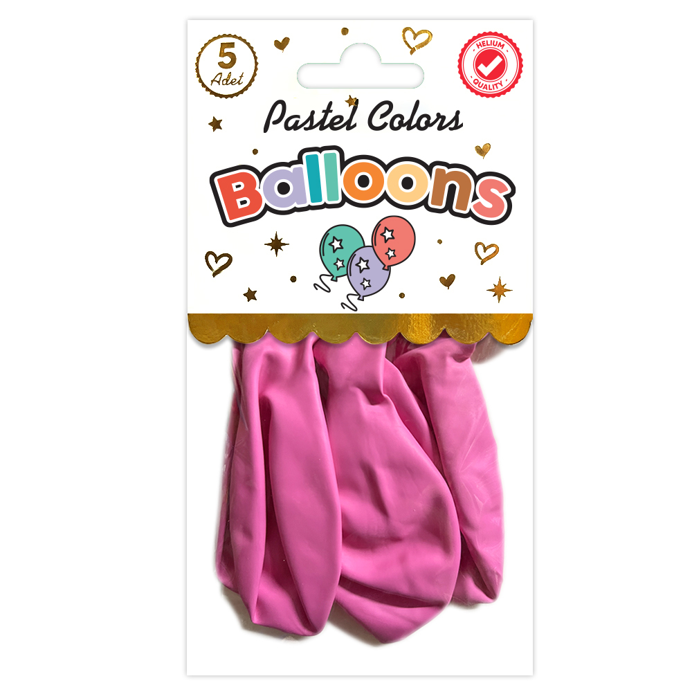 BALON PERAKENDE PASTEL ŞEKER PEMBE 5 Lİ