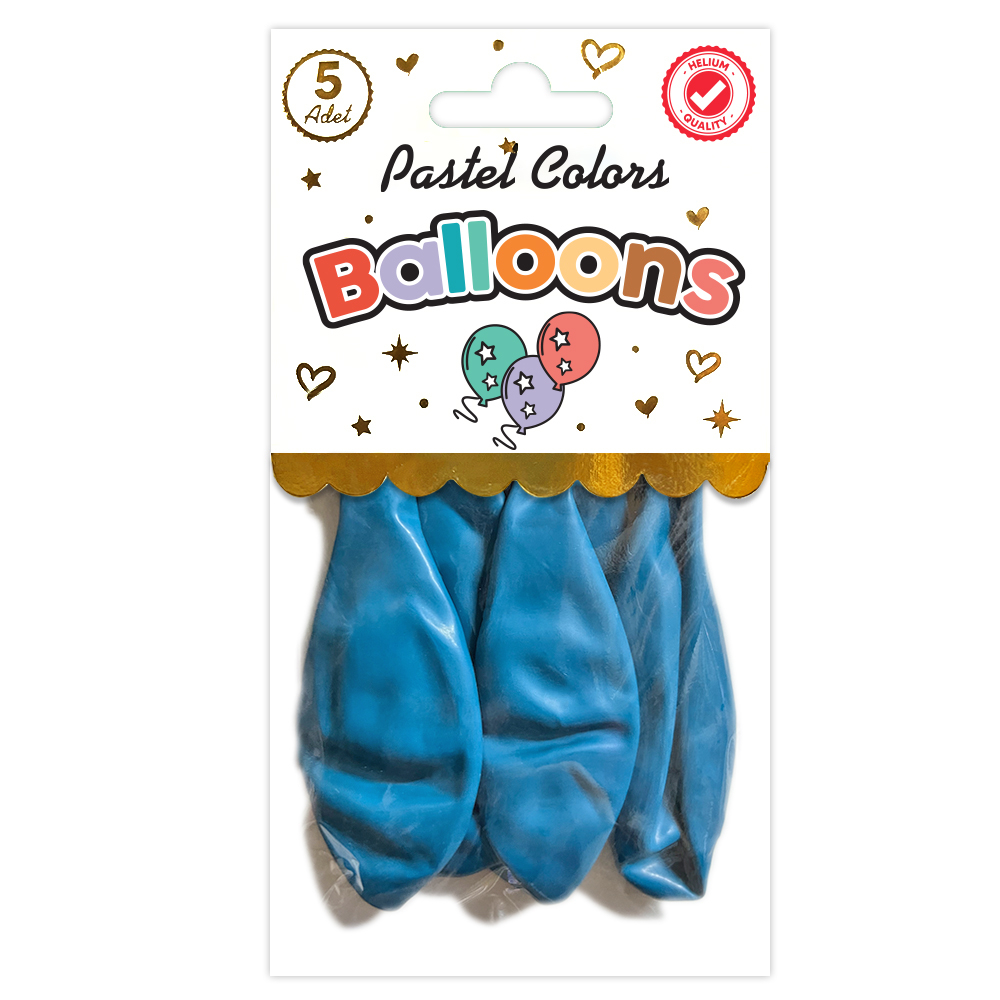 BALON PERAKENDE PASTEL TURKUAZ 5 Lİ