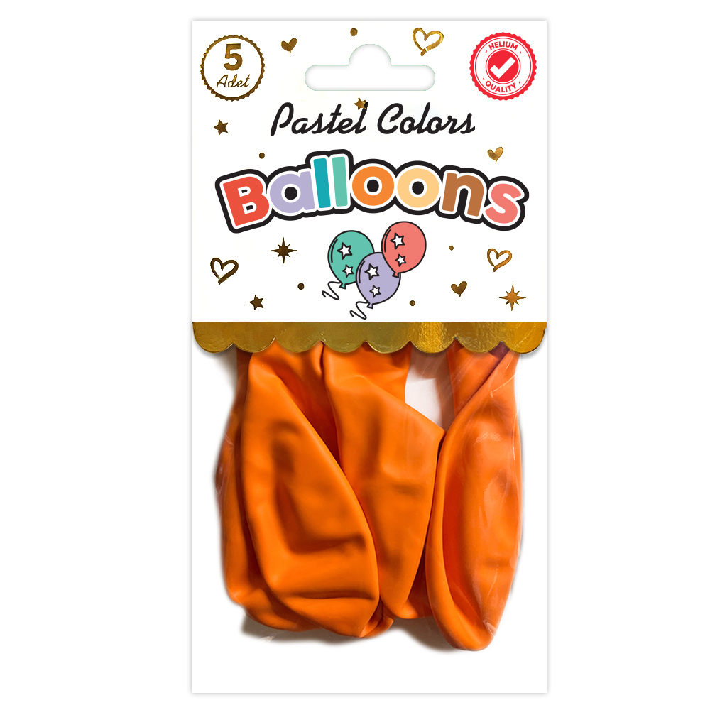 BALON PERAKENDE PASTEL TURUNCU 5 Lİ