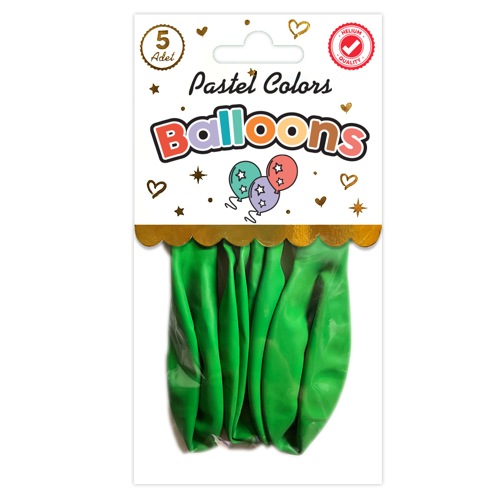 BALON PERAKENDE PASTEL YEŞİL 5 Lİ