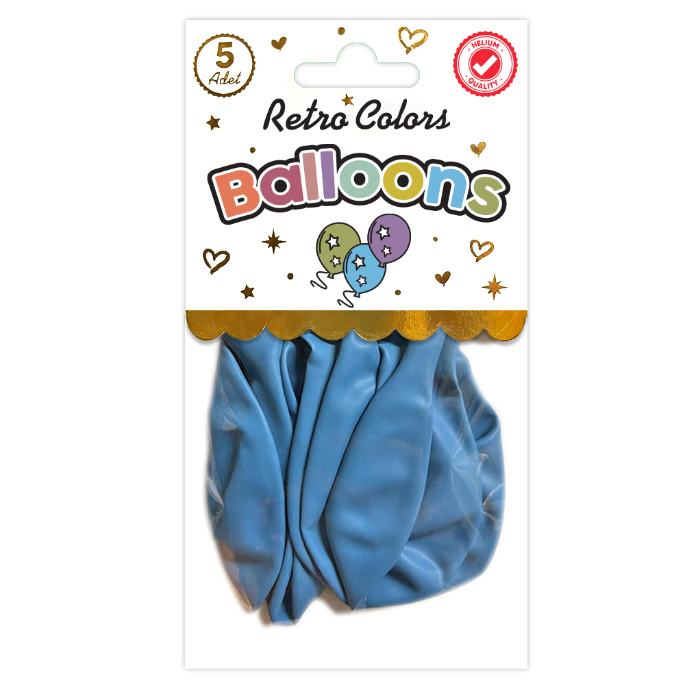 BALON PERAKENDE RETRO DERİN OKYANUS 5 Lİ