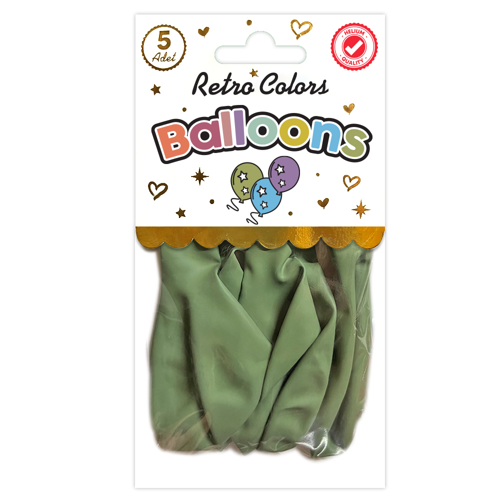 BALON PERAKENDE RETRO OKALİPTUS 5 Lİ