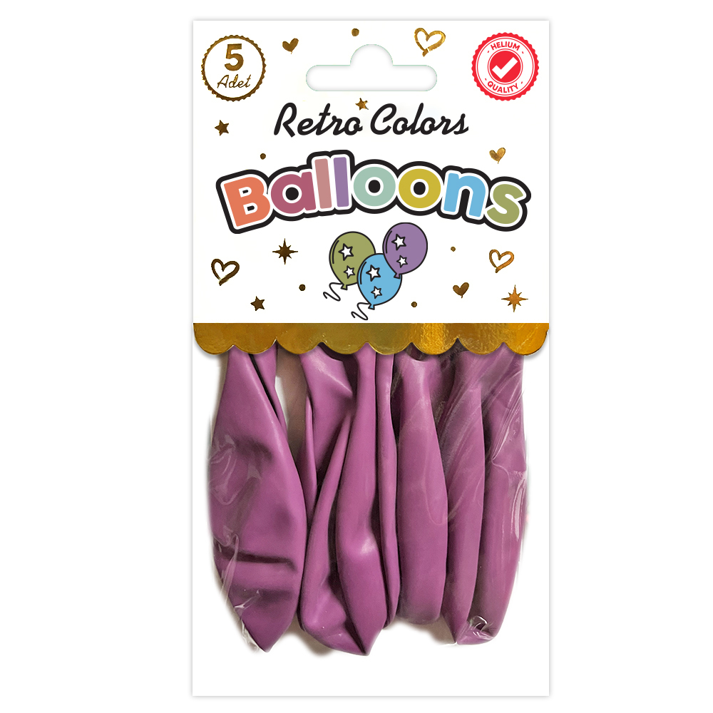 BALON PERAKENDE RETRO YABAN ÇİLEĞİ 5 Lİ