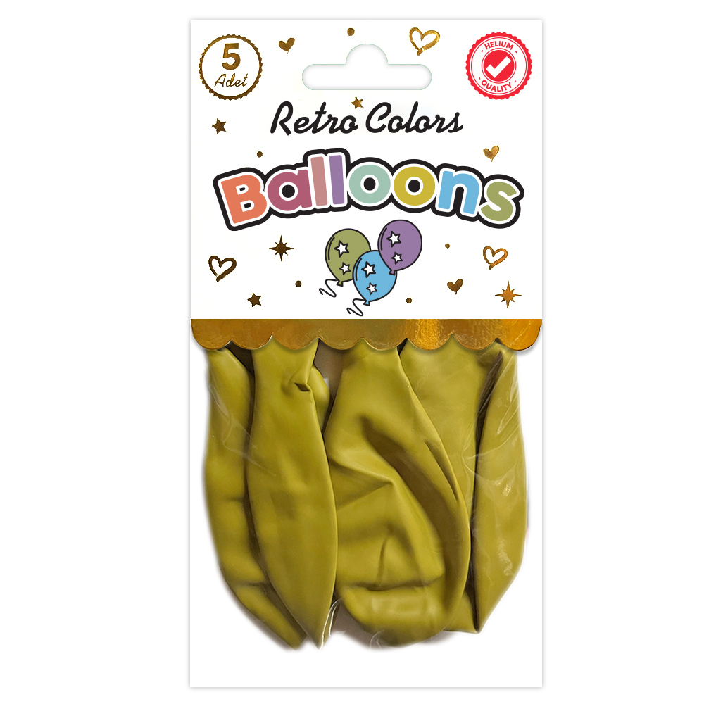 BALON PERAKENDE RETRO ZERDEÇAL 5 Lİ