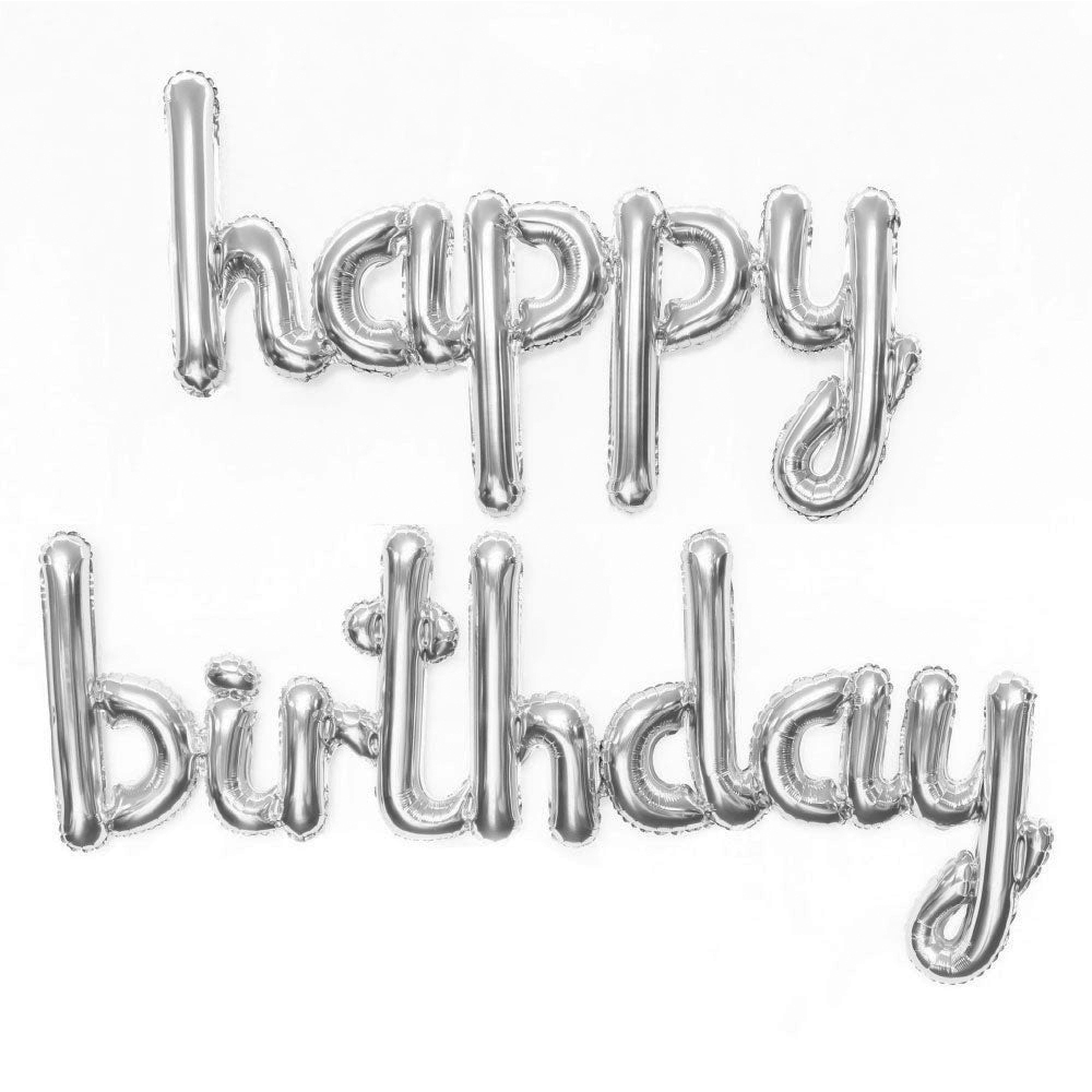 FOLYO BALON HAPPY BIRTHDAY ELYAZISI GÜMÜŞ 