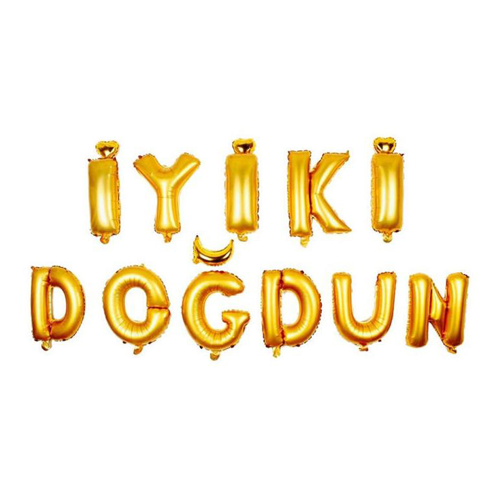 FOLYO BALON İYİ Kİ DOĞDUN ALTIN SET 16inç 