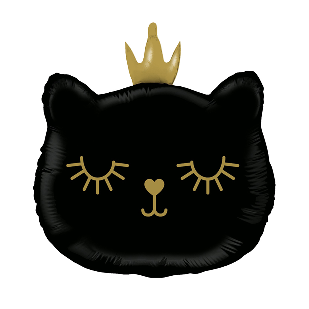 FOLYO BALON KEDİ SİYAH TAÇLI