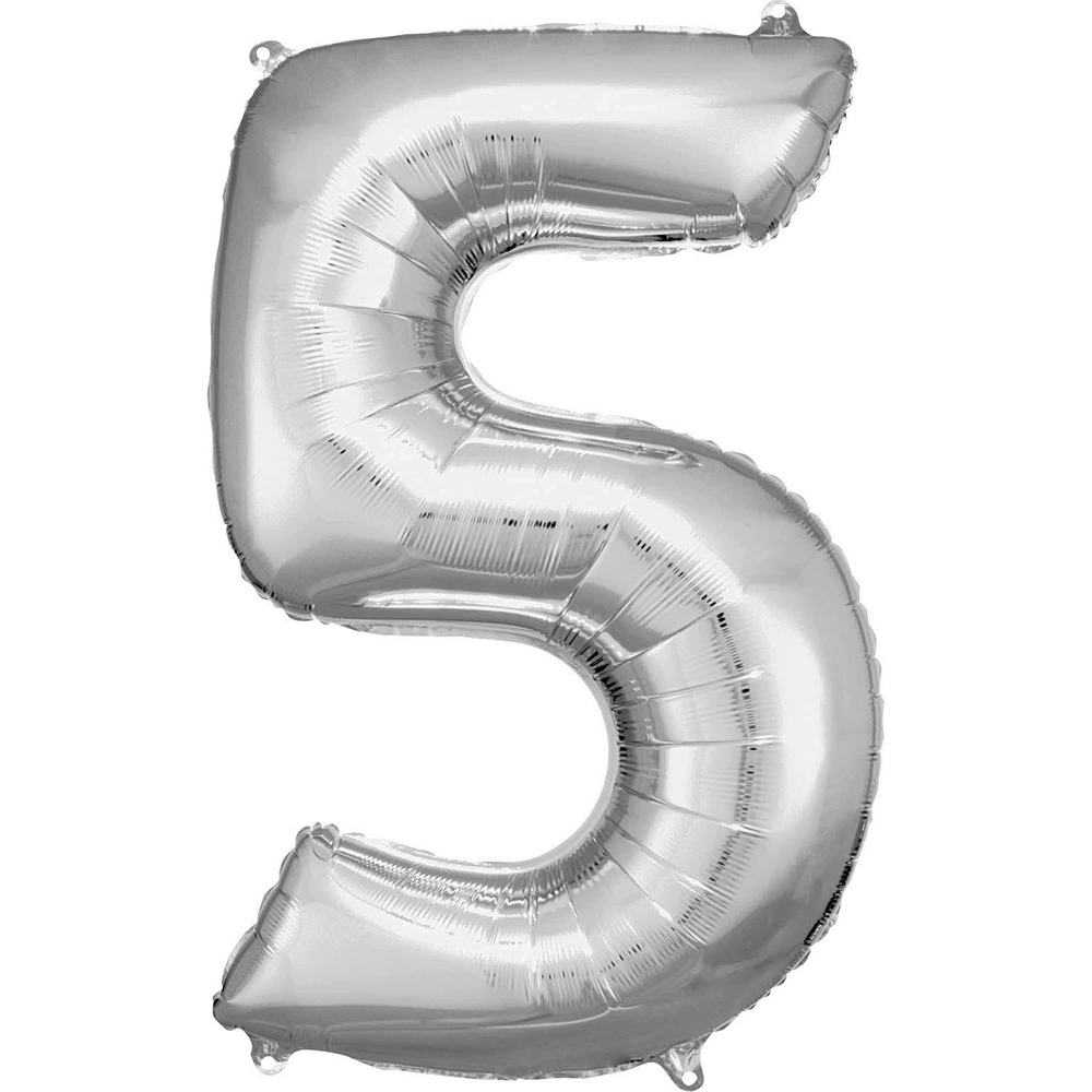 Rakam Folyo Balon 40inç GÜMÜŞ -5-