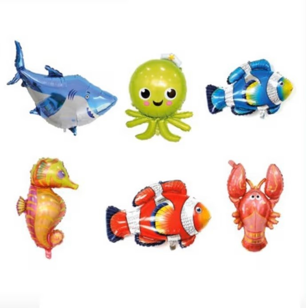 FOLYO BALON 6 LI SET OKYANUS CANLILARI  14 İNÇ